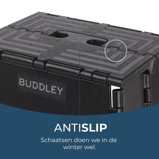 BUDDLEY - Opstapje Inklapbaar (SET 2x)  - Zwart groot