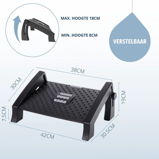 BUDDLEY - Voetensteun Bureau Verstelbaar - Voetensteun Bureau Ergonomisch