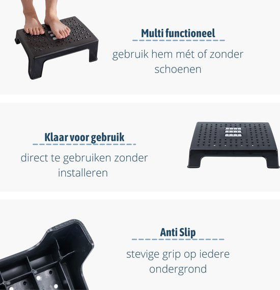 BUDDLEY - Voetensteun Bureau - Antislip - Ergonomische Voetensteun